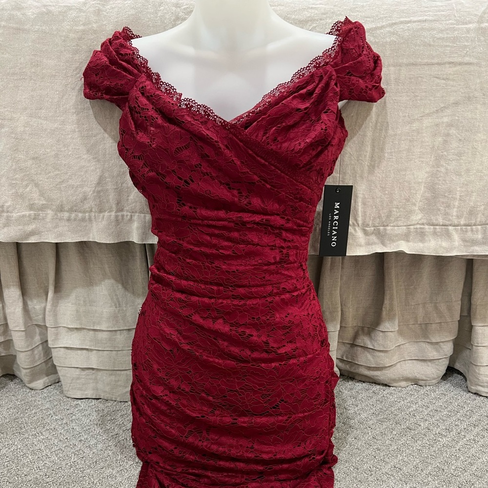 NWT Guess By Marciano Red Riva Lace Dress SIZE XS